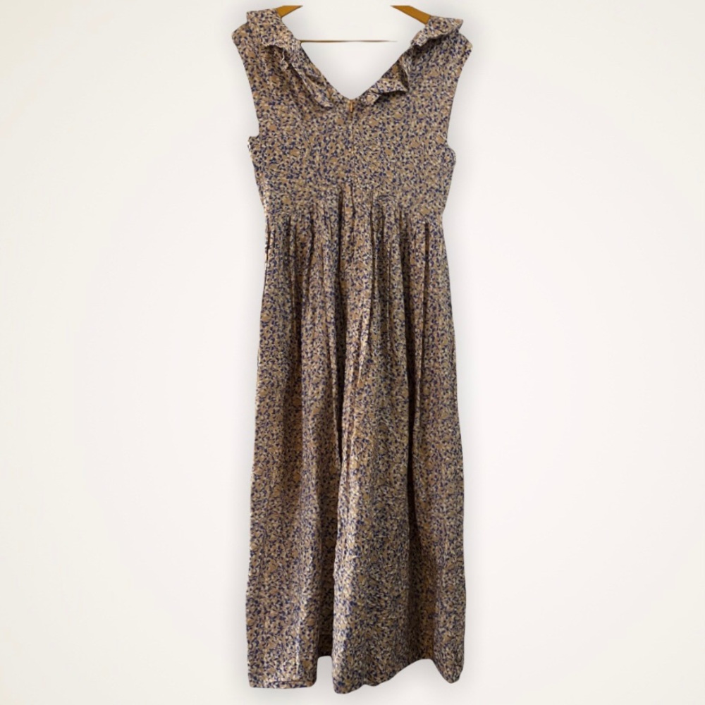 Sleeveless Lavender Floral Maxi Dress with Ruffle Trim - Picture 5 of 16